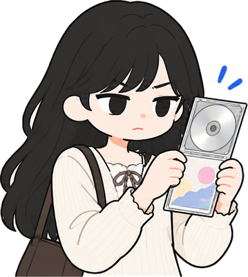 縦長の小さいCDを買うのイラスト