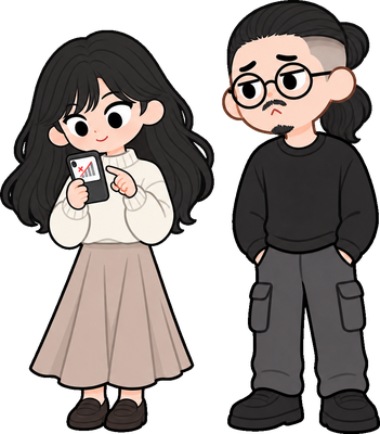 通知が来た演技のイラスト