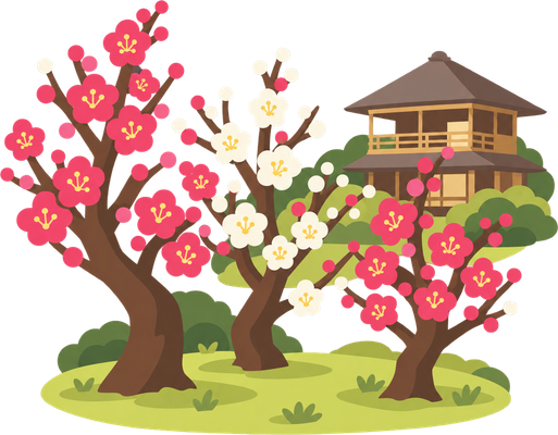 偕楽園のイラスト