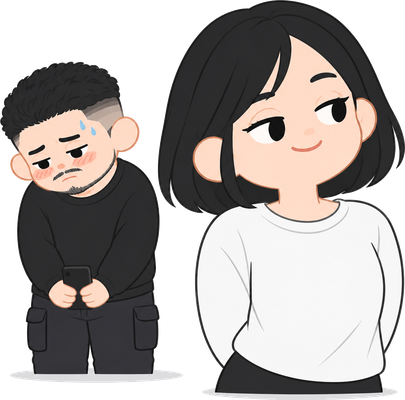 相手が見なかったことにしてくれるのイラスト