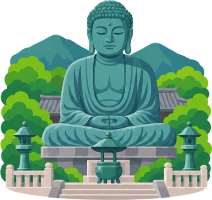 鎌倉大仏のイラスト