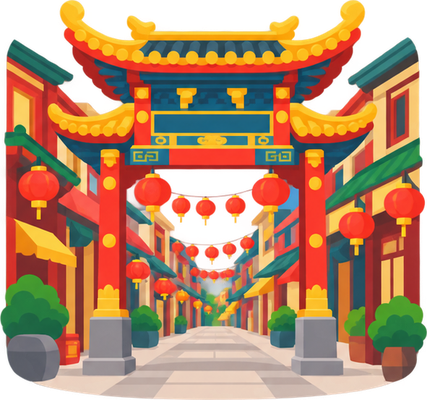 横浜中華街のイラスト
