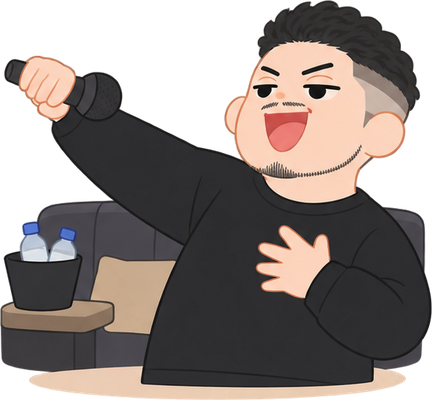 マイクを口から離すのイラスト