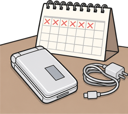 充電は週に1回のイラスト