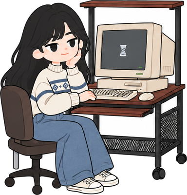 フリーズするのがあたりまえのイラスト