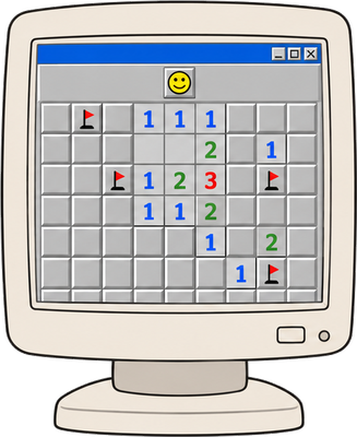 マインスイーパーが本業のイラスト