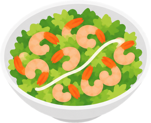 小エビのサラダのイラスト