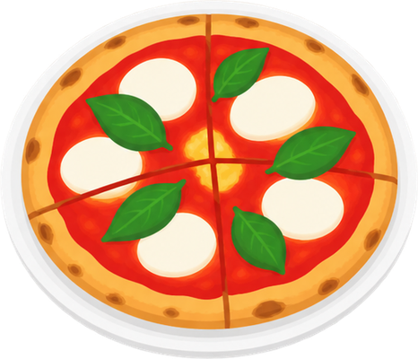 マルゲリータピザのイラスト