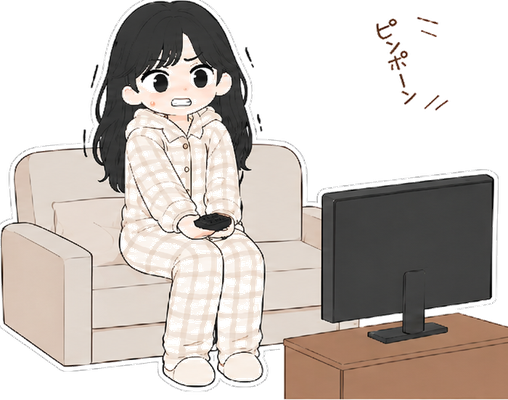 居留守を考えるのイラスト