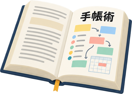 手帳術の本のイラスト