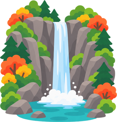 華厳の滝のイラスト